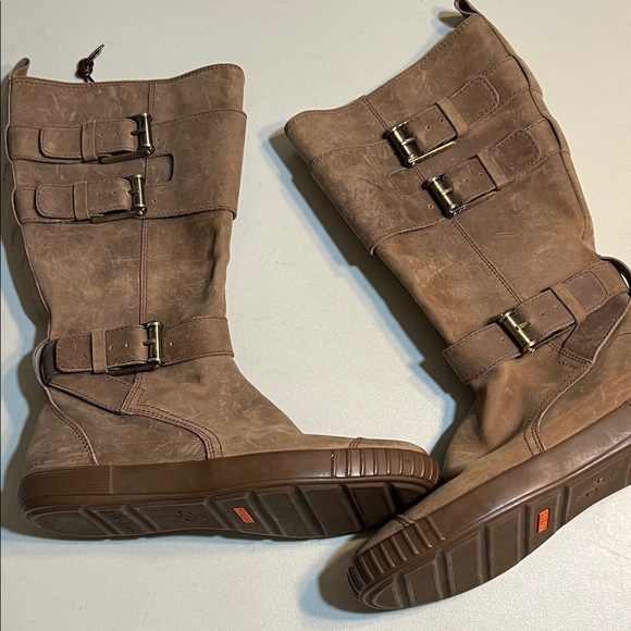 Nike Shoes - Brown Buckle Mid-Calf Suede Boots